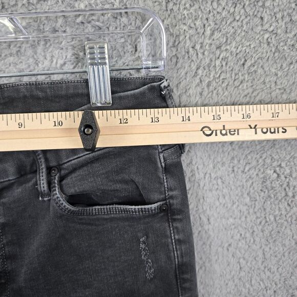 MOTHER Jeans Women's The Looker Zip Fray Dye Faded Black Size 26 - Picture 16 of 16